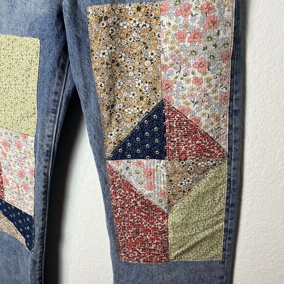 Levi's Blue Patchwork Straight Leg Jeans - Picture 2 of 11